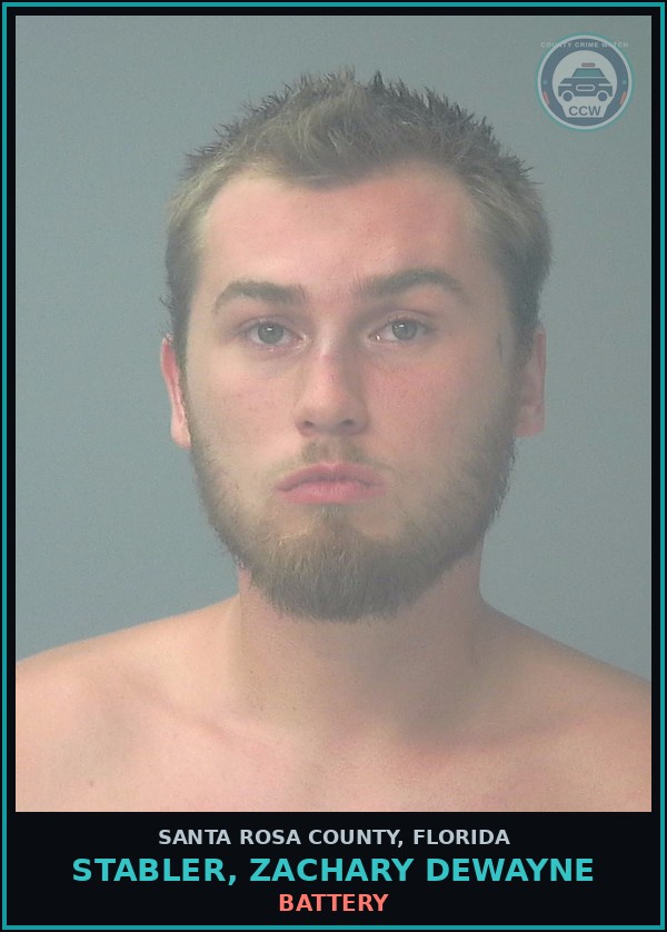 Booking mugshot of STABLER, ZACHARY DEWAYNE in Santa Rosa County