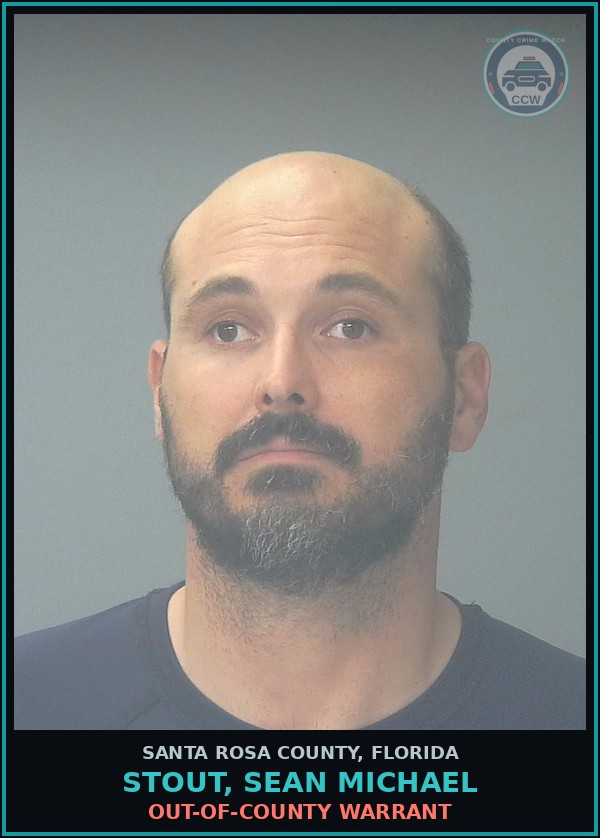 Booking mugshot of STOUT, SEAN MICHAEL in Santa Rosa County