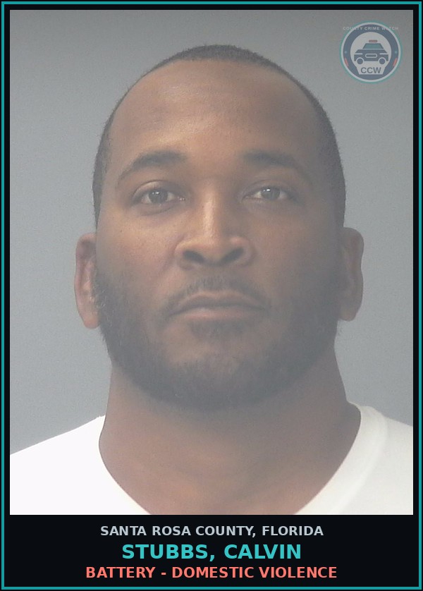 Booking mugshot of STUBBS, CALVIN in Santa Rosa County