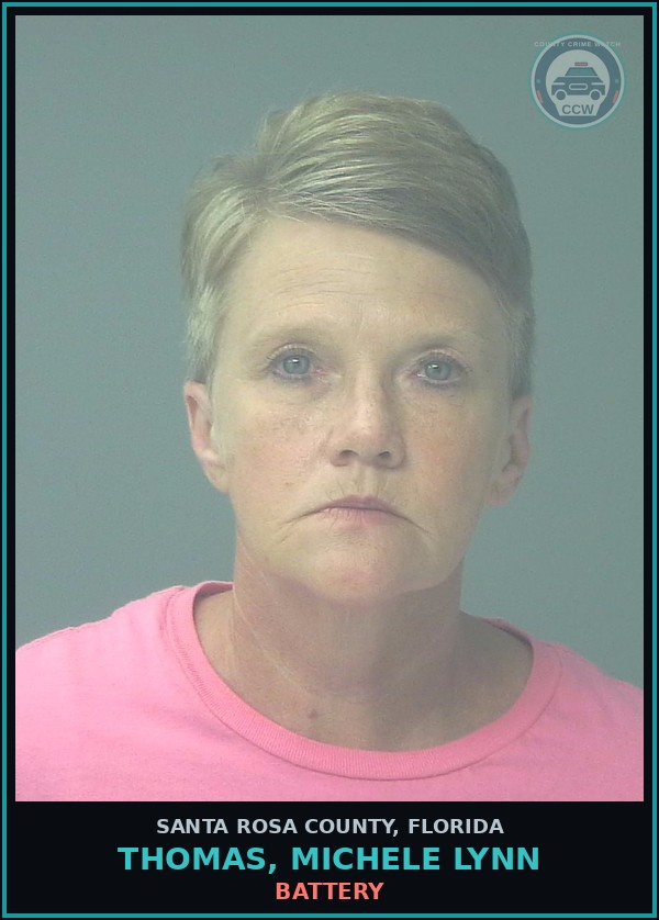 Booking mugshot of THOMAS, MICHELE LYNN in Santa Rosa County