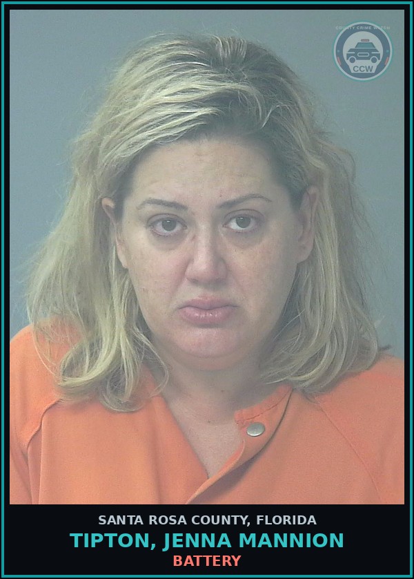 Booking mugshot of TIPTON, JENNA MANNION in Santa Rosa County