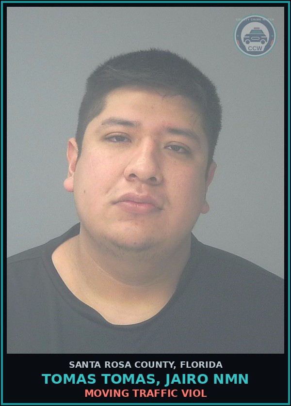 Booking mugshot of TOMAS TOMAS, JAIRO NMN in Santa Rosa County