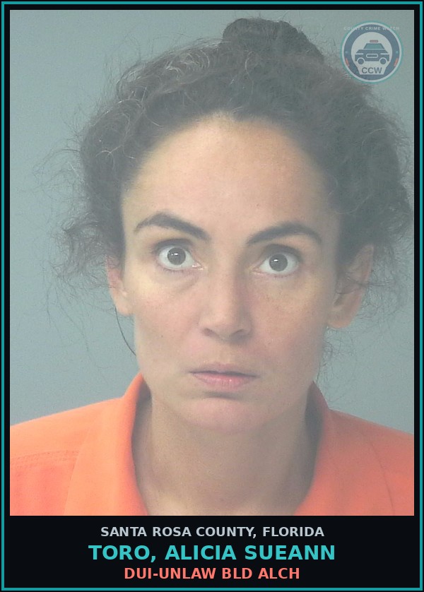 Booking mugshot of TORO, ALICIA SUEANN in Santa Rosa County