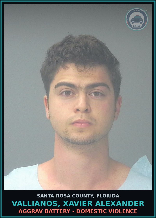 Booking mugshot of VALLIANOS, XAVIER ALEXANDER in Santa Rosa County