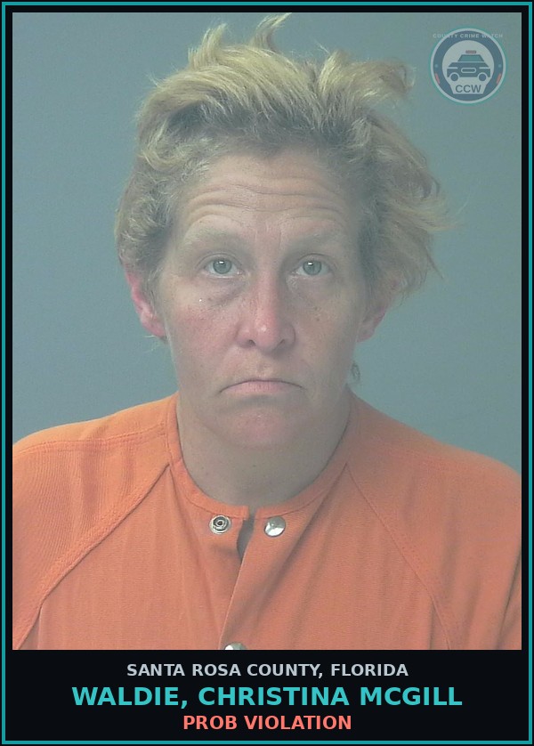 Booking mugshot of WALDIE, CHRISTINA MCGILL in Santa Rosa County