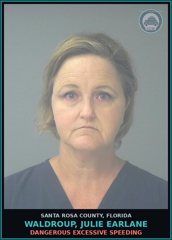 Booking mugshot of WALDROUP, JULIE EARLANE in Santa Rosa County