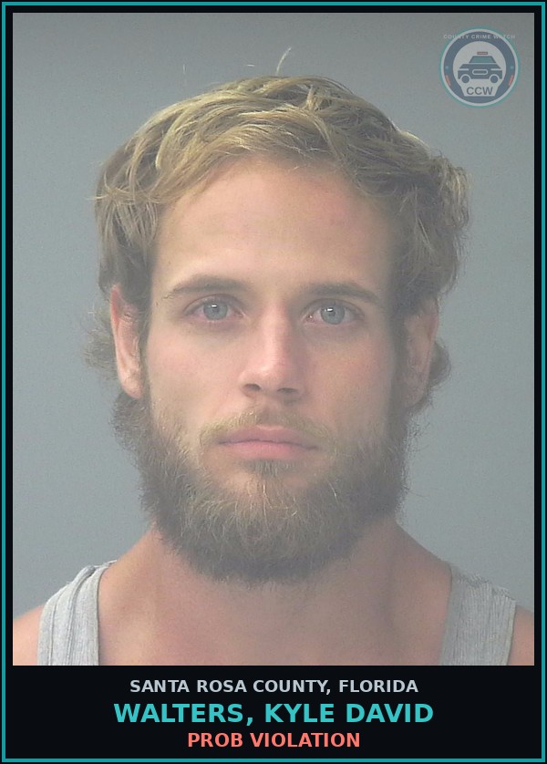 Booking mugshot of WALTERS, KYLE DAVID in Santa Rosa County