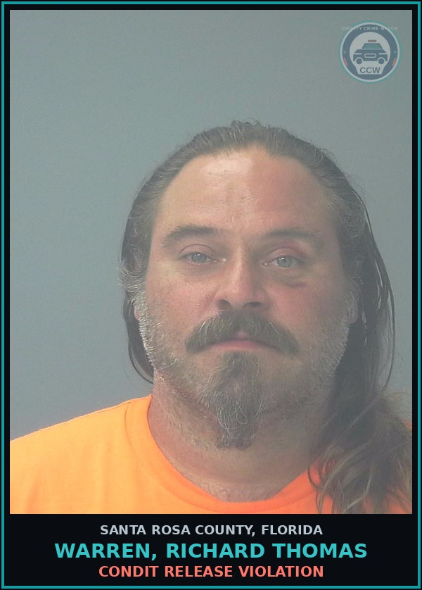 Booking mugshot of WARREN, RICHARD THOMAS in Santa Rosa County
