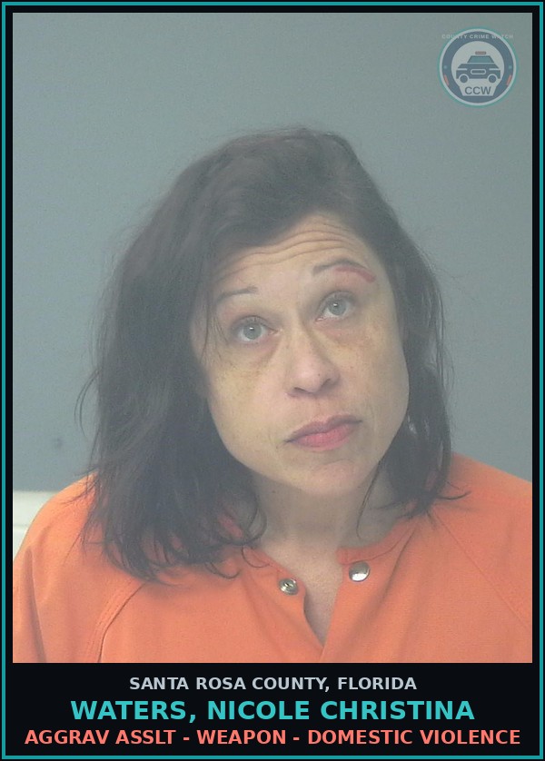 Booking mugshot of WATERS, NICOLE CHRISTINA in Santa Rosa County