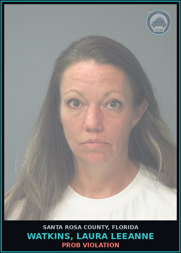 Booking mugshot of WATKINS, LAURA LEEANNE in Santa Rosa County