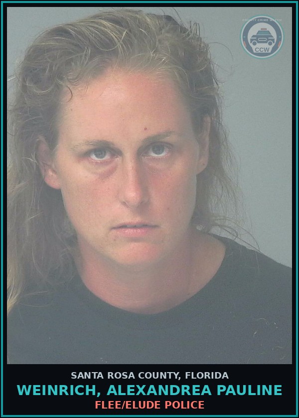 Booking mugshot of WEINRICH, ALEXANDREA PAULINE in Santa Rosa County