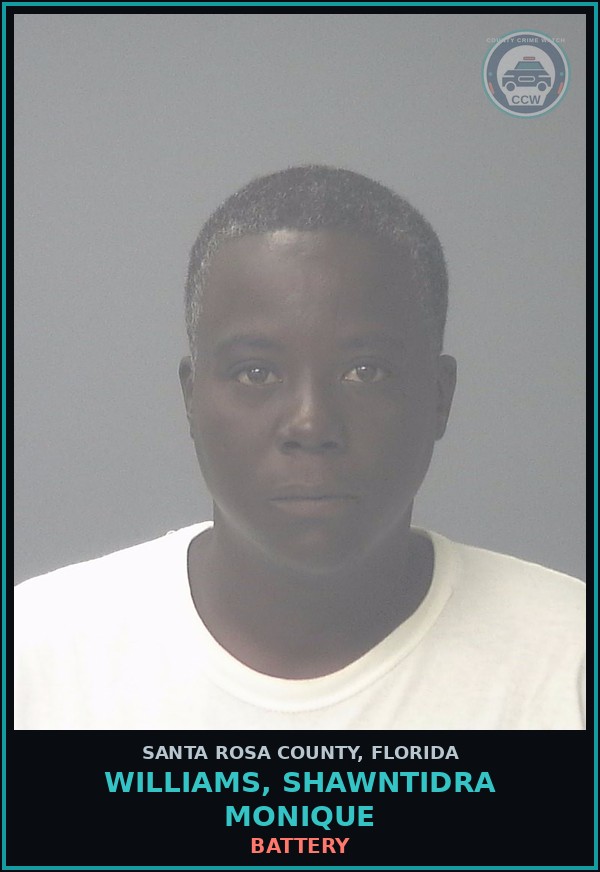 Booking mugshot of WILLIAMS, SHAWNTIDRA MONIQUE in Santa Rosa County