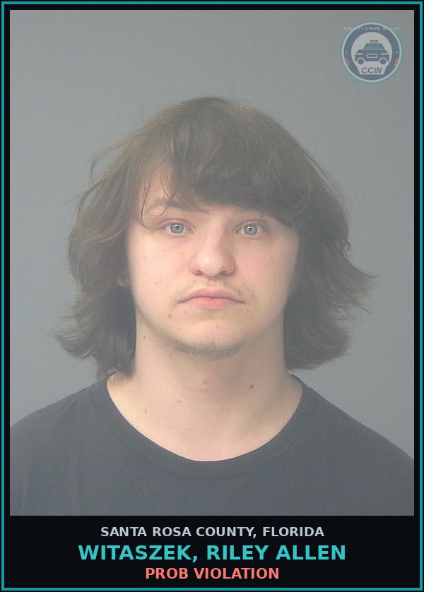 Booking mugshot of WITASZEK, RILEY ALLEN in Santa Rosa County