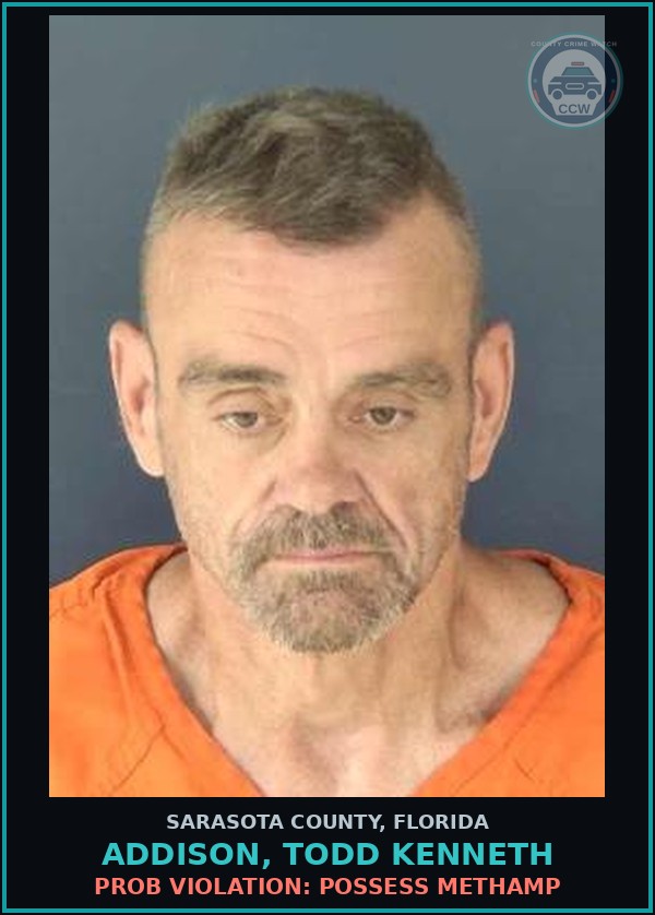 Booking mugshot of ADDISON, TODD KENNETH in Sarasota County