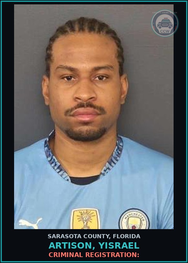 Booking mugshot of ARTISON, YISRAEL in Sarasota County