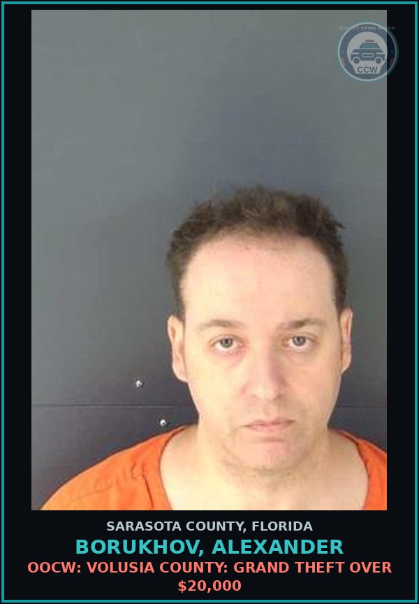Booking mugshot of BORUKHOV, ALEXANDER in Sarasota County