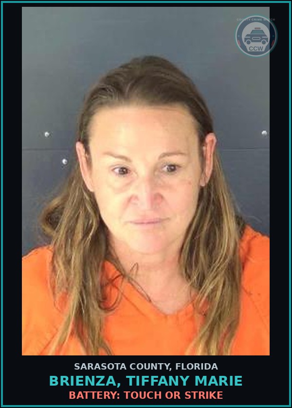 Booking mugshot of BRIENZA, TIFFANY MARIE in Sarasota County