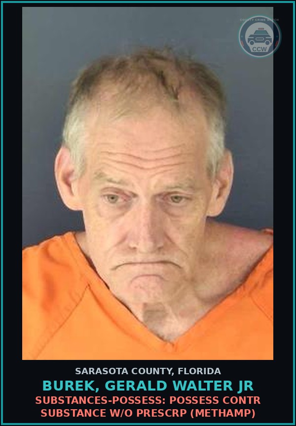 Booking mugshot of BUREK, GERALD WALTER JR in Sarasota County