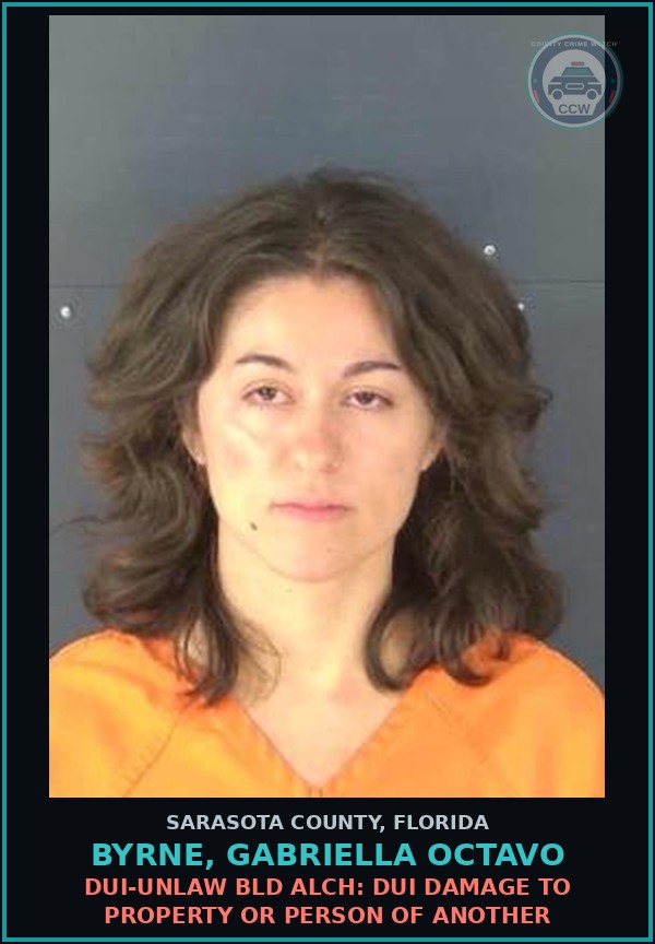 Booking mugshot of BYRNE, GABRIELLA OCTAVO in Sarasota County