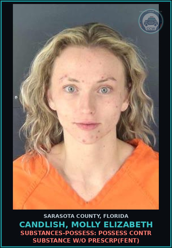 Booking mugshot of CANDLISH, MOLLY ELIZABETH in Sarasota County