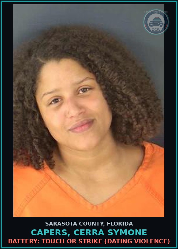 Booking mugshot of CAPERS, CERRA SYMONE in Sarasota County