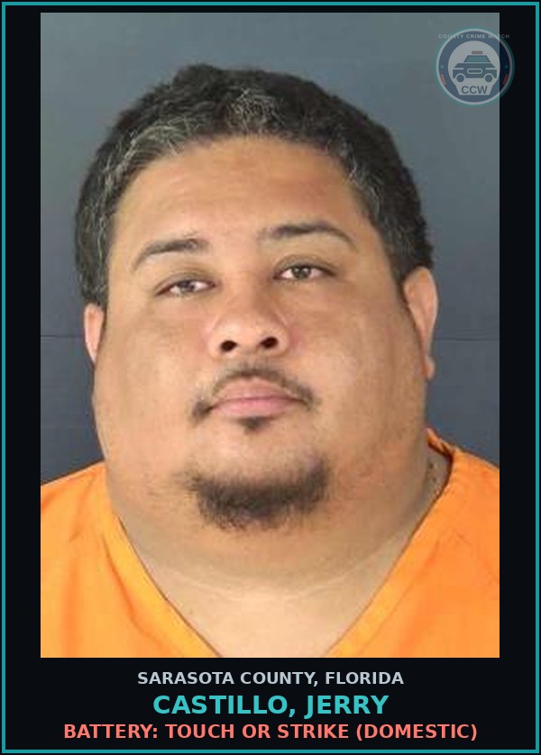Booking mugshot of CASTILLO, JERRY in Sarasota County