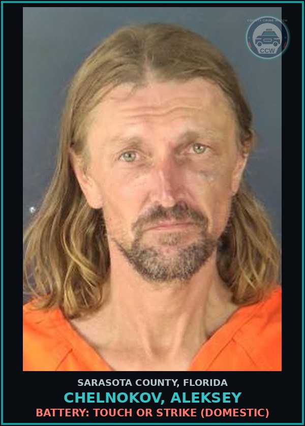 Booking mugshot of CHELNOKOV, ALEKSEY in Sarasota County