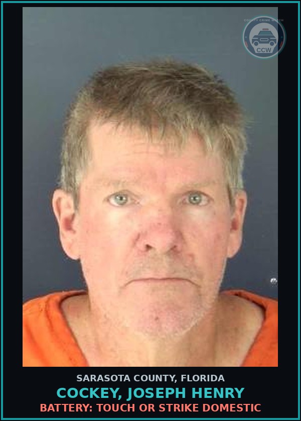 Booking mugshot of COCKEY, JOSEPH HENRY in Sarasota County