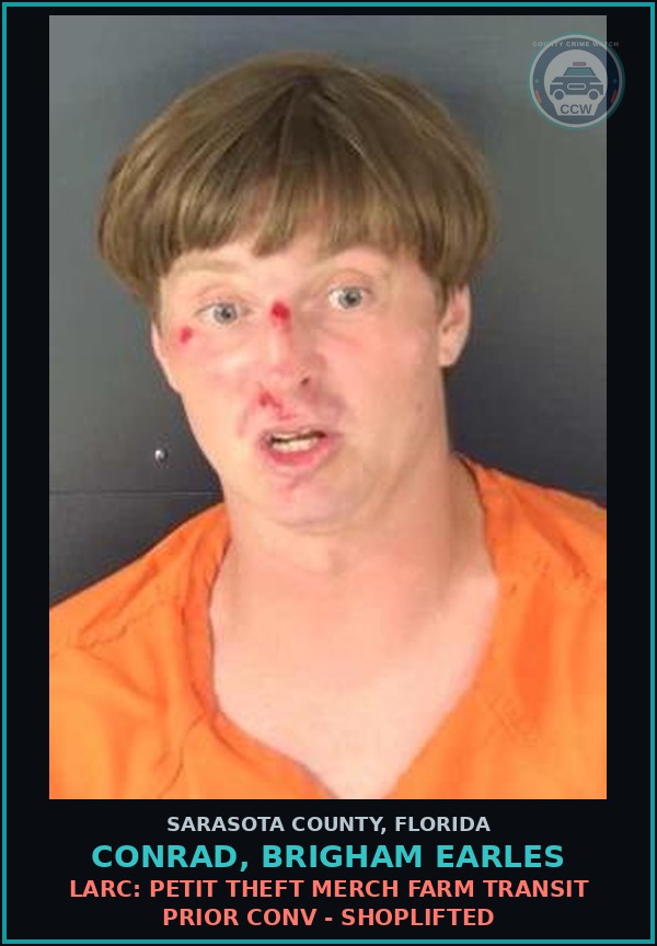 Booking mugshot of CONRAD, BRIGHAM EARLES in Sarasota County