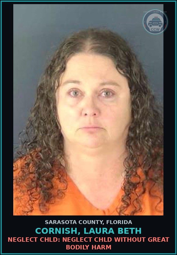 Booking mugshot of CORNISH, LAURA BETH in Sarasota County