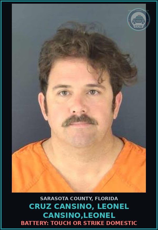 Booking mugshot of CRUZ CANSINO, LEONEL CANSINO,LEONEL in Sarasota County