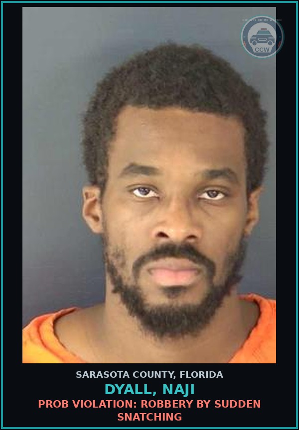 Booking mugshot of DYALL, NAJI in Sarasota County