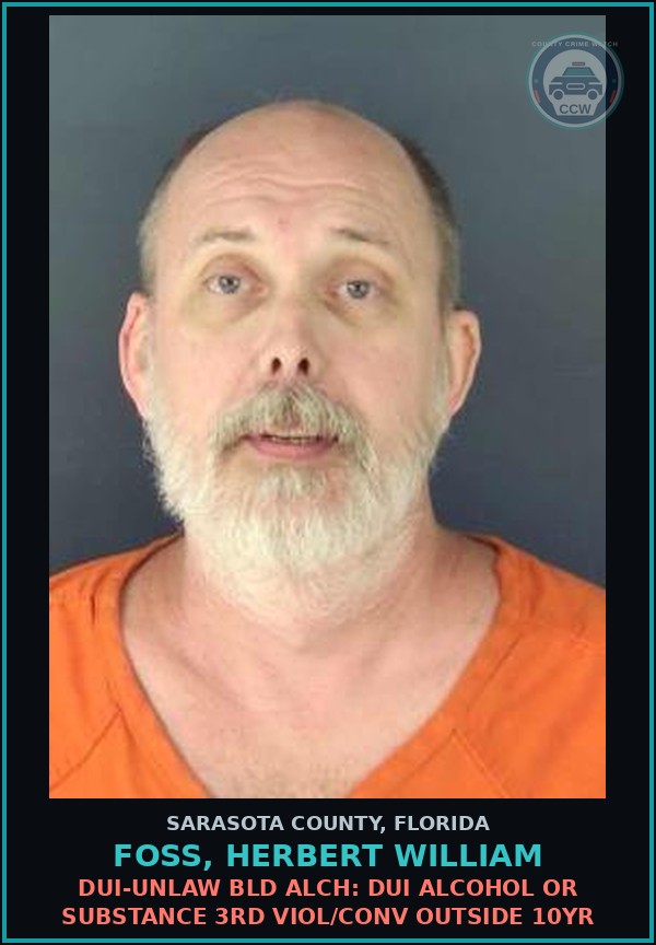 Booking mugshot of FOSS, HERBERT WILLIAM in Sarasota County