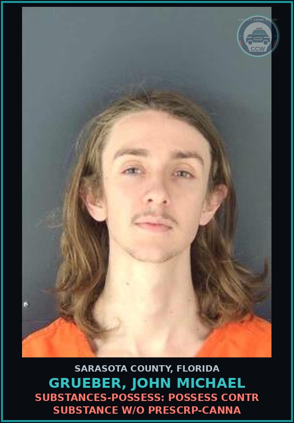 Booking mugshot of GRUEBER, JOHN MICHAEL in Sarasota County