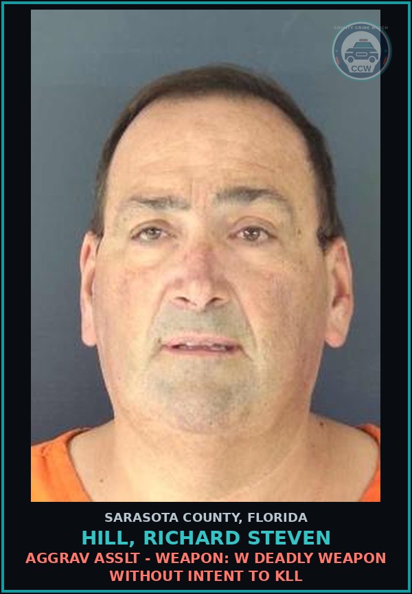 Booking mugshot of HILL, RICHARD STEVEN in Sarasota County