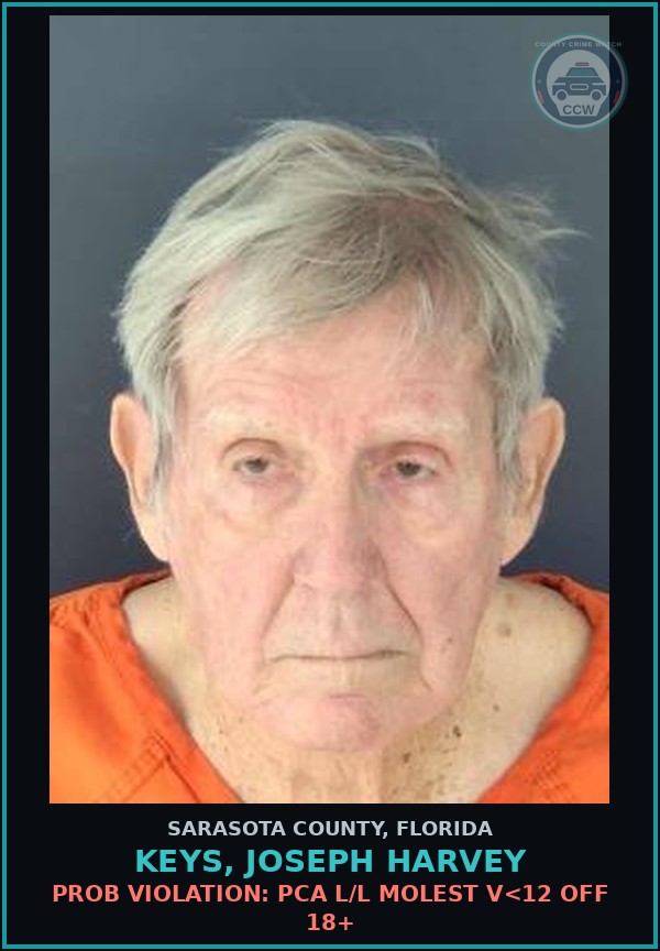 Booking mugshot of KEYS, JOSEPH HARVEY in Sarasota County