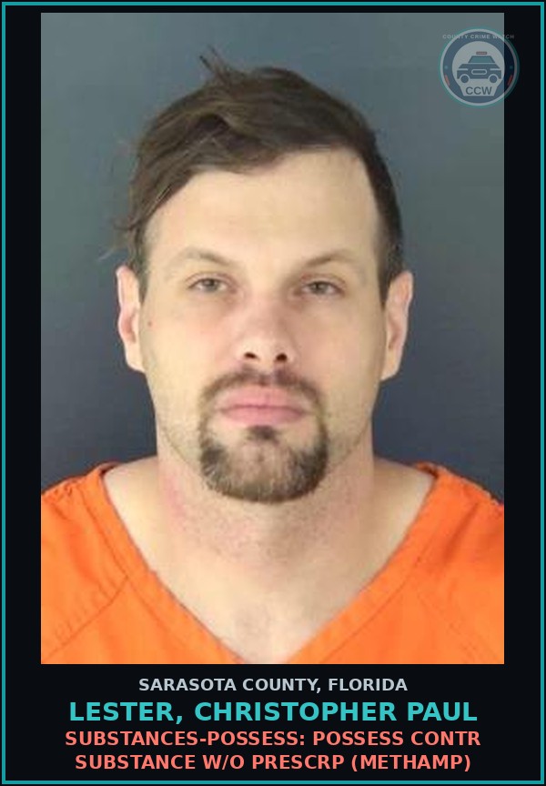 Booking mugshot of LESTER, CHRISTOPHER PAUL in Sarasota County