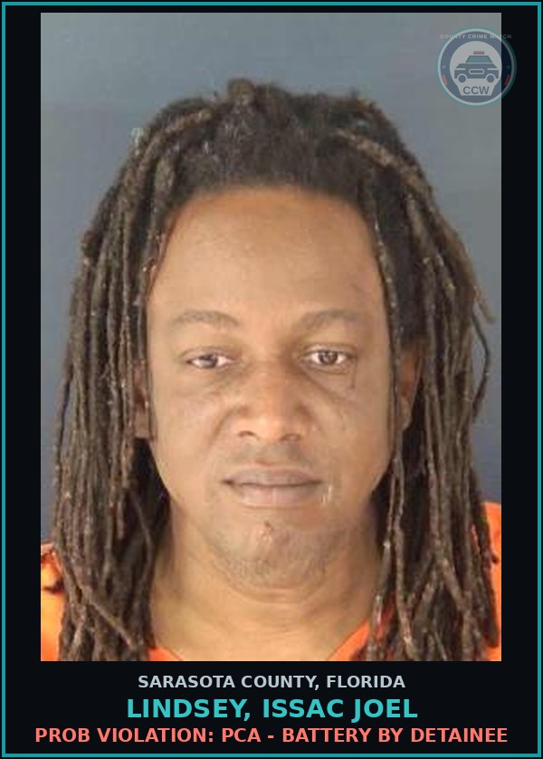 Booking mugshot of LINDSEY, ISSAC JOEL in Sarasota County