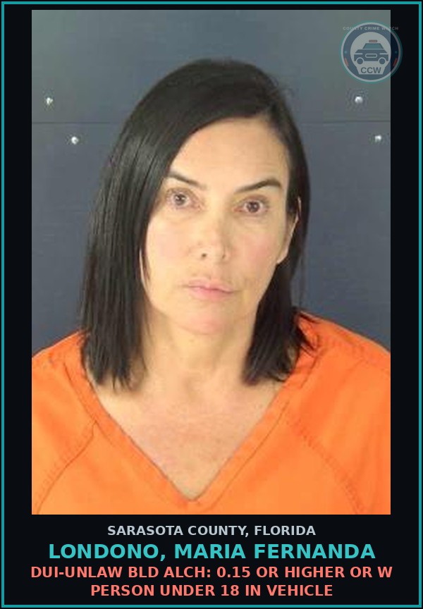 Booking mugshot of LONDONO, MARIA FERNANDA in Sarasota County