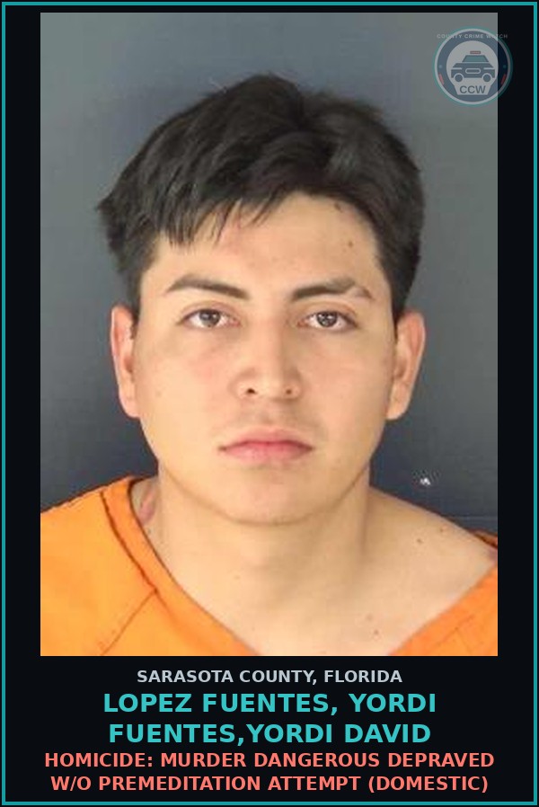 Booking mugshot of LOPEZ FUENTES, YORDI FUENTES,YORDI DAVID in Sarasota County
