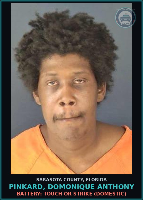 Booking mugshot of PINKARD, DOMONIQUE ANTHONY in Sarasota County