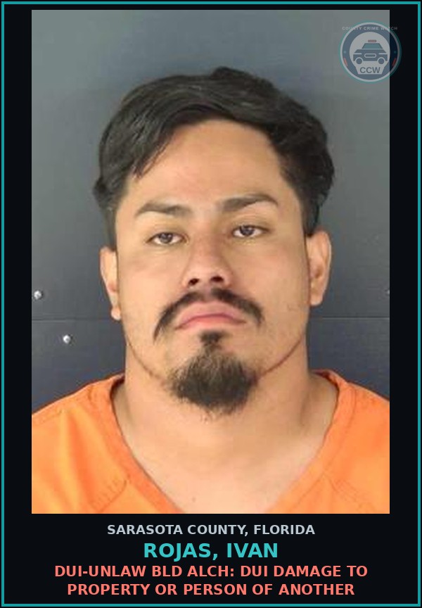 Booking mugshot of ROJAS, IVAN in Sarasota County