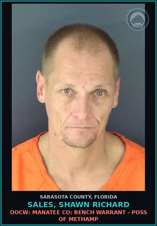 Booking mugshot of SALES, SHAWN RICHARD in Sarasota County