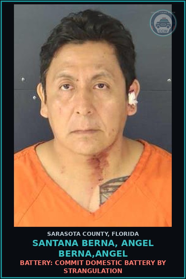 Booking mugshot of SANTANA BERNA, ANGEL BERNA,ANGEL in Sarasota County