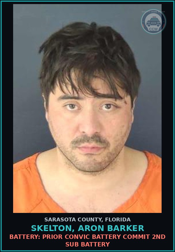 Booking mugshot of SKELTON, ARON BARKER in Sarasota County