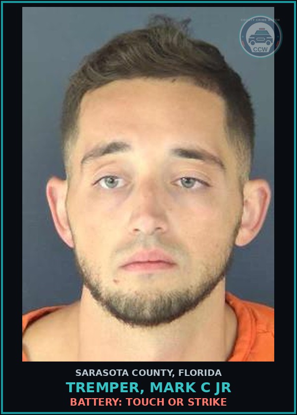 Booking mugshot of TREMPER, MARK C JR in Sarasota County