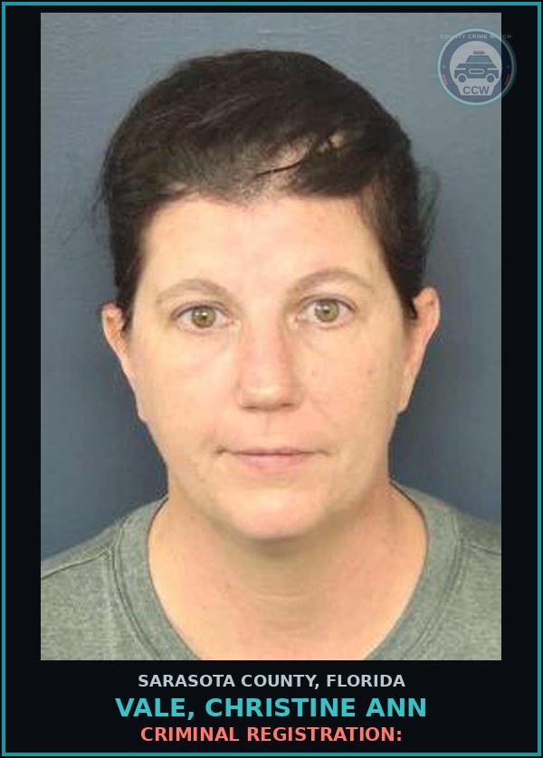Booking mugshot of VALE, CHRISTINE ANN in Sarasota County