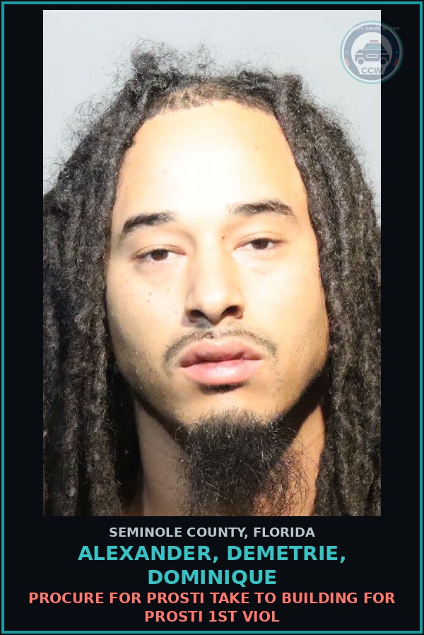 Booking mugshot of ALEXANDER, DEMETRIE, DOMINIQUE in Seminole County