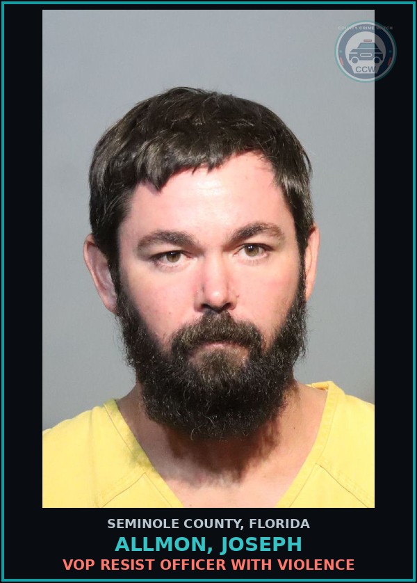 Booking mugshot of ALLMON, JOSEPH in Seminole County