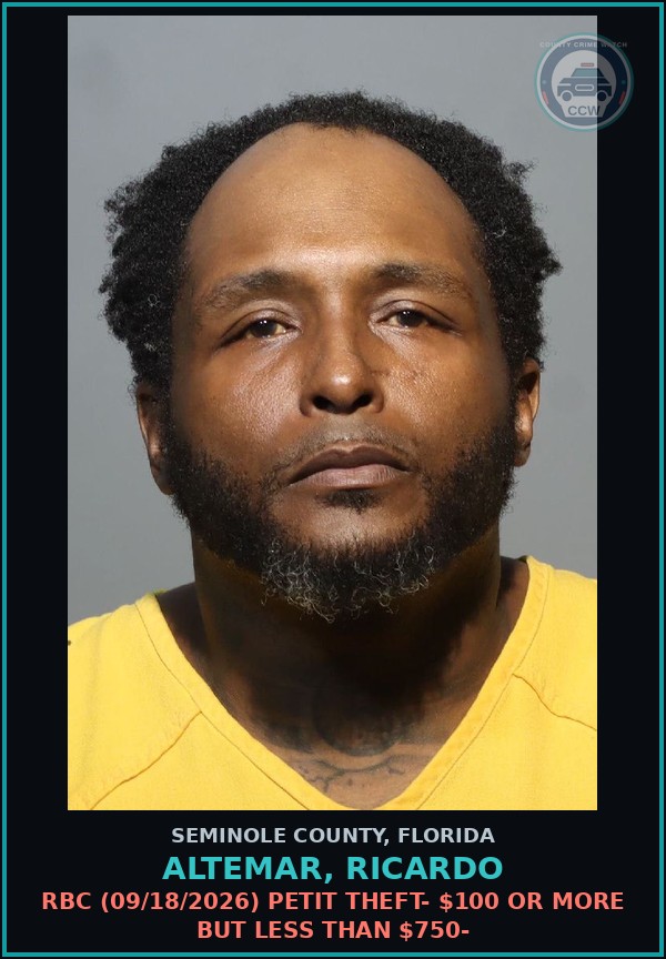 Booking mugshot of ALTEMAR, RICARDO in Seminole County
